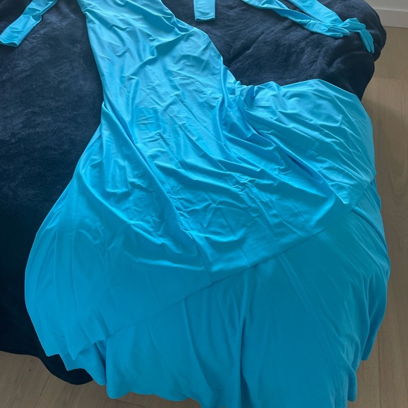 Balenciaga blue swimsuit dress with train. - Picture 3 of 5